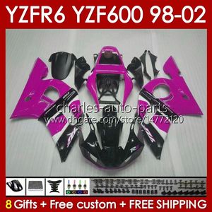 ヤマハYZF R6 R 6 98-02 YZFR6 98 99 00 01 02 BODYWORK 145NO.104 YZF 600 CC YZF-600 FREAGE YZF-R6 YZF600 600CC 1998 1999 2000 2001 2001 ABS FAIRINGS PINK PINK FLAMES