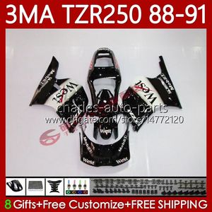 Moto Кузов для Yamaha TZR250 TZR 250 TZR-250 R RR RR250 TZR 250 TZR-250 R RS RR 1988 1989 Black West 1990 1991 Body 115No.87 TZR250-R TZR250RR 88-91 YPVS 3MA TZR250R 88 89 90 91 OEM обтекатель