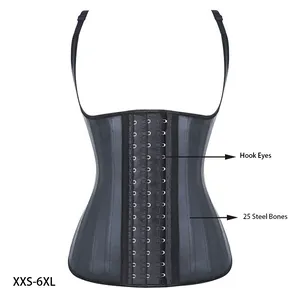 Damen Shapers Colombianas Body Shaper 25 Stahlknochen Latex Weste Taillentrainer Korsett Top Slim Belt Bodysuit Schlankheitsmodellierungsgurt Shaper