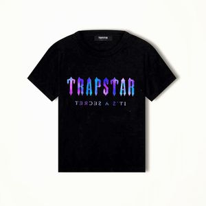 T-shirt da nova marca TRAPSTAR Nanocristais Iced Out Estampado Roxo T-shirts Masculinas de Verão de Algodão Grandes Tops Soltos T-shirt de Marca de Rua