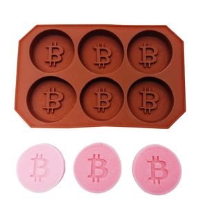 6 chocolate silicone bitcoin mold ice cube fondant patisserie candy mold cake mode decoration clouds baking accessories DH4323