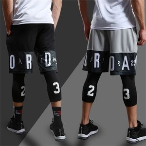 Män som kör kompression Sweatpants Gym Jogging Leggings Basketball Football Shorts Fitness Tight Pants Outdoor Sport Clothes Set 220608