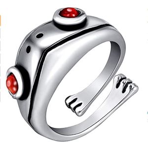 Vintage Silver Frog Ring For Women 3D Cute Accessories Christmas Gift Jewelry Wholesale