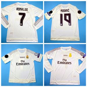 15 Koszulki piłkarskie Retro Maillot Classic Vintage Camisetas Football Shirts Mundur Long UCL Men Home Pepe Ramos Marcelo Modric Ronaldo Benzema Danilo Real Madrids