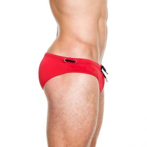 Underpants Men's Swimming Shorts Swim Briefs Low Waist Bottoms Solid Lace Up Summer Man Swimsuit Male SwimwearUnderpants