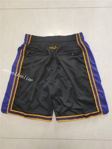 2022 Novo time de basquete masculino Arrial calças de brechas de brechas com cintura elástica em tamanho S- 2xl moda estilo vintage preto shorts de ouro roxo