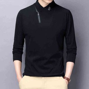 Long Sleeves Men's Solid Blue Black Vintage Tshirts 2022 New Spring Autumn Fashion Clothes HIP HOP T-shirt Top Tees Tshirt T220808