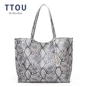 Borsa da sera da donna New Shoulder s Fashion Designer Snake Pattern Big Tote Handbags for Ladies Luxury 0623