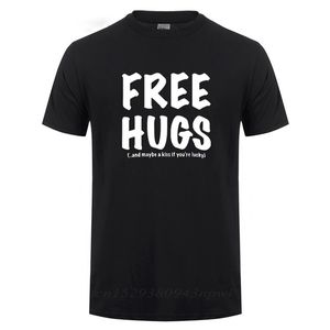 Free Hugs Printing T Shirt For Men Male Summer Tops Tee O Neck Short Sleeve Fashion Cotton T-Shirt Tshirt Man Brand Clothing 210420 W220409