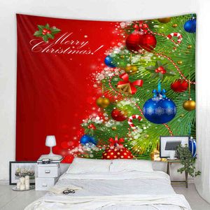 Tapeçaria de Natal Bela Tree Background Printing Wall Pendurado Decoração em casa Grande cobertor Vários tamanhos J220804