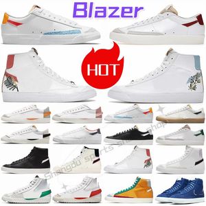Blazer Mid 77 Vintage Blazers Jumbo Low Men Women Casual Shoes Black White Multi Color White Indigo Pine Green Mens Trainers Designer Platform Sneakers S66