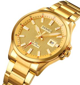 Skmei 1654 Top Sal ​​Luxury Golden Wrist Watch Reloj Saat Erkek Waterproof Automatic Men Quartz Watch