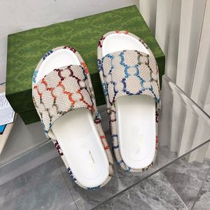 2022 Hochwertige Damen-Plateau-Sandalen für Damen, flache Schuhe, Flip-Flops, Designer-Slides, Sandalen für Damenmode, Sommer, lässige Strandhausschuhe mit Originalverpackung