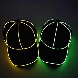 Newest LED glow hats EL cold light baseball caps DIY hip hop street dance performance dress up flash hats