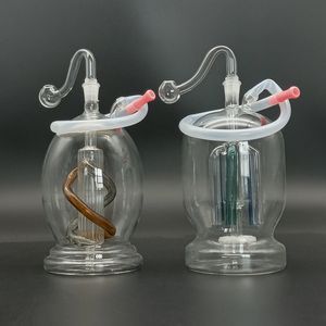 Glass Mini Bong Hookah Smoking Bubble Bongs Set Water Pipes Dab Rigs Portbale Thick Pyrex Bongs Oil Burner