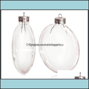 Christmas Decorations Festive Party Supplies Home Garden Diy Paintable Clear Decoration 80Mm Glass Disc Ornament With Sier Cap Drop Delive