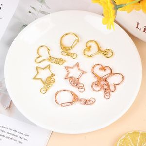 Keychains 10st/Lot Heart Metal Swivel Hummer Clasp Snap Hook Key Ring Dog Buckle Diy Making KeyChain Jewely Supplies Accessories Enek22