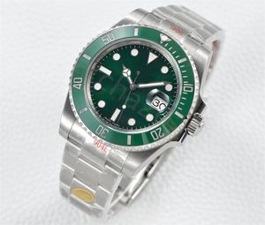 ZP Mäns vattentäta klockor 904L Stål Automatisk 2836 Titta på Factory V10 Green Ceramic 116610LN Dive Men ETA Swiss Sub 116610LV