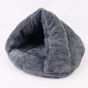 Color Cute Soft Warm Cat Cave Bed Fleece House Sleeping Bag Dog Mat Cushion Nest Pet Products for Puppy Y200330