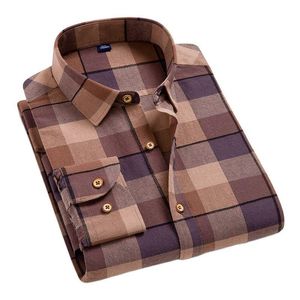 Męskie koszule bawełniane flanelowe męskie szachownicze miękka koszulka w kratę dla mężczyzn Spokojna klasyczna vintage wygodne ubranie mężczyzny