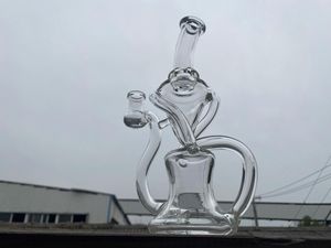 Discount Unique BIAO Glass recycle Style Hookahs Water Pipes with clear color 14mm joint