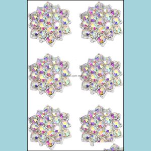 30pcs 12 mm stop ze stopu kwiatowy guziki kryształowy AB kryształowe ozdoby metalowe DIY biżuteria wytwarzanie włosów ozdoba ślubna upuszczenie