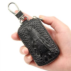High Quality Leather Keychain Men Key Holder Organizer Pouch Cow Split Car Key Bag Wallet Housekeeper Key Case Mini Card Bag Men