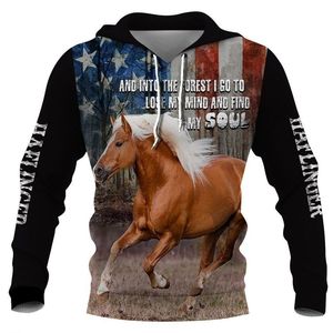 fashion horse animal hoodie 3d all printed harajuku style hooded casual pullover loose mens clothes drop 220725