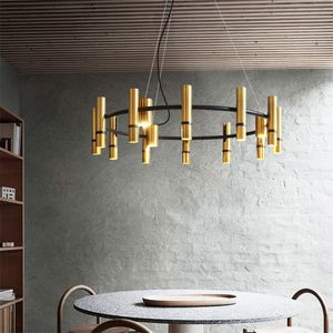 Modern Brozen Spotlight Chandelier Lamps Lighting Nordic Designer Chandeliers Tak för vardagsrum sovrum butik ledande hängande