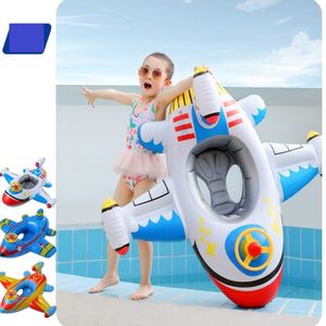 Anelli per sedili per aerei gonfiabili per bambini Tubi per aerei galleggianti per acqua per bambini galleggianti con anello in corno piscina per bambini materasso per yacht gioco d'acqua giocattolo per 1-6 anni