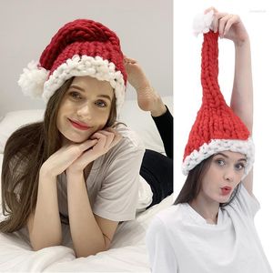 Beanie/Skull Caps Cotton Personality Christmas Hat Santa Claus Thicken Soft Woolen Hats Knitting With Ball Kids Adult Gifts Pros22