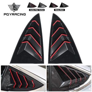 2pcs Carbon ABS Fibre Заднее стеклянное окно затворка Car Задние треугольники жалюзи Louers Cover Protector для Tesla Model 3 2017-2021 PQY-WSS13/14