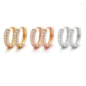 Hoop Huggie mxgxfam 10mm pequenos brincos de zircão colorido para mulheres jóias de moda 18k Gold Gold Good QualityHop Kirs22