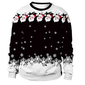 Homens, mulheres, suéter de natal feio, suéter pegajoso, pulôver de natal Santa Snowflakes Impresso Autumn Winter Novelty Jumpers de Natal L220730