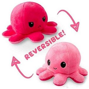 24H Shipping Styles Reversible Flip Octopus Stuffed Soft Double sided Expression Plush Toy Baby Kids Gift Doll Wedding Festival Party Supplies
