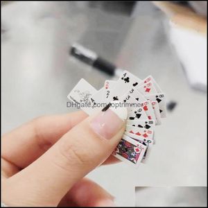 Cute Minll House Playing Cards Games Poker Miniature For Dolls Accessory Home Decoration Drop Delivery 2021 Card Puzzles Toys Eghel