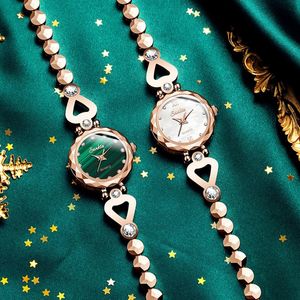 Zegarek na rękę Wysokiej klasy zegarek dla kobiet Diamond Mirror Top Tungsten Steel Waterproof Quartz Clock zegar zegar zegarowy