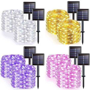 LED Solar Light Outdoor Lamp String Lights For Holiday Christmas Party Waterproof Fairy Lights Garden Garland J220531