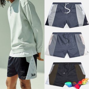 T-shirt Korte mouw 2022 Patchwork Kleur Kith Shorts Heren Dames Hoge kwaliteit Ritszakken Mesh Ademende rijbroek