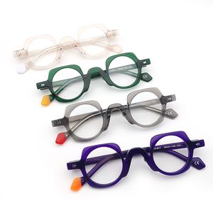 ブランドメンデザイナー眼鏡フレーム女性光学メガネスモールスペクタクルフレーム近視アイウェアファッションポリゴンリーディングメガネ処方レンズ付きレンズ
