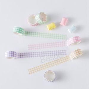 Macaron Colors Adhesive Tapes Diy Hand Account Tools Scrapbook Diary Stripe Grid Paper Adhesives Tape Home Decer Sticker 2016 BH6957 TYJ