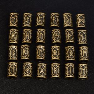 Collares colgantes 24 piezas/set DIY Original Viking Runes Charms Beads para pulseras Collar Barba o cabello Vikings Kits de runa