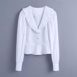 Camicetta da donna Camicia Gem Buttons Scollo a V Maniche lunghe Elegante Casual Fashion Chic Lady Donna Camicetta Camicia Top 210709