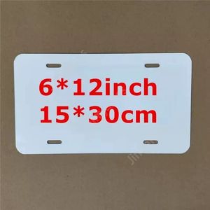 White Sublimation License Plate Decor Blanks Metal Aluminum Automotive Plates Heat Thermal Transfer Sheet DIY Picture Tag Board 600pcs DAJ482