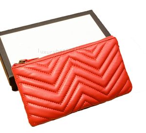Lång veckad plånbok Clutch Card Holder Fashion Coin Purse Pouch äkta läder quiltade plånböcker Dragkedja Soft Mini Bag Luxury Plånbok