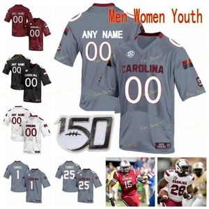 Thr Maglie NCAA College South Carolina Gamecocks 5 Stephon Gilmore 50 Sadarius Hutcherson 6 Melvin Ingram 7 Jadeveon Clowney Calcio personalizzato