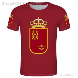 Murcia koszulka darmowa niestandardowa nazwa numer Numer Bullas T-shirt Tekst Word Lorca Cartagena Aguilas Mazarron Hiszpania Hiszpańska odzież 220702