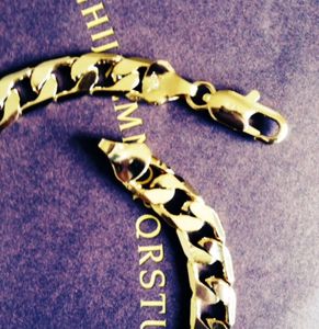 18K Gold Figaro Curb Link Chain Mens Womens Bracelet 8mm GRADE FREE RRP64.99 AU