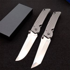 Pocket Folding Knife 9Cr18Mov Mirror Polish Drop Point Blade Rostfritt stål Handtag Mapp Knivar Utomhus Taktisk växel