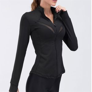 Giacca da corsa da donna Manica lunga Palestra Allenamento Fitness Camicie Cappotti sportivi Camicia da yoga Top Felpa da donna T200401